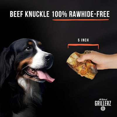 Grillerz Beef Knuckle, 1 Count, Beef Bones for Dogs, Rawhide Free, Dog Chew for Healthy Teeth & Gums, High Protein, Easy to Digest, Long Lasting, Natural Treats for All Breeds