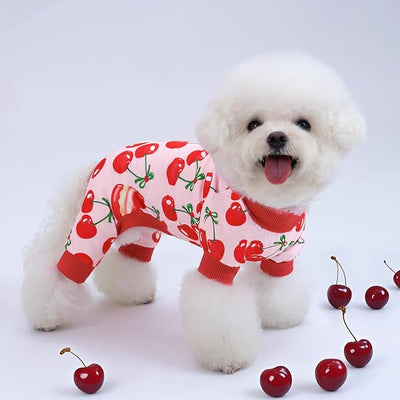 XPUDAC 4 Pieces Dog Pajamas for Small Dogs Boy Girl Soft Stretchy Pjs Onesies Puppy Clothes for Dog Cat Pet Outfits, M
