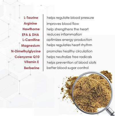 Heart Support Granules for Dogs – Vet-Formulated, Antioxidant-Rich- L-Taurine, L-Carnitine, EPA, DHA, CoQ10- Aids Circulatory Strength, Cardiovascular Support, Heart Muscle Function-USA Made- 90 Doses