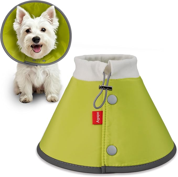 Agape Soft Dog Cone for Small Dogs & Cats, Recovery Collar to Stop Licking | Comfy E-Collar Alternative for Puppies, Adjustable Cloth Cone After Surgery, Protective Neck Cone for Kittens, Washable