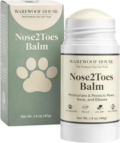 Dog Paw & Nose Balm Stick – Lick Safe Moisturizer for Dry Cracked Paws, Nose & Elbows | For Dogs & Cats | Hot Pavement, Snow, Ice & Road Salt | Beeswax, Coconut Oil & Oat Extract | 1.4 oz