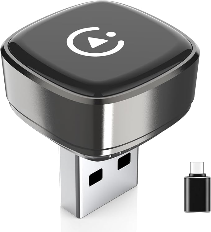 Wireless Carplay Adapter, Suitable for Vehicles Equipped with Cabled CarPlay, Plug and Play Feature enables Fast and Stable CarPlay Wireless Connection, Suitable for 800+ Vehicles (Grey)