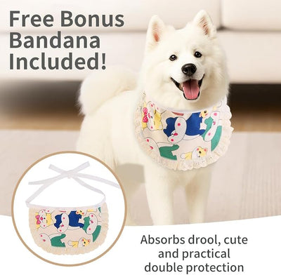 Recovery Suit for Female/Male Dog After Spay/Neuter Surgery,Bandana Set Included,E-Collar Cone Alternative Anti Licking, Large/Medium/Small Dogs Full Body Surgical Suits Onesies, Medical Pet Bodysuit