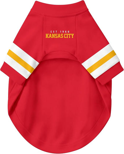 Kansas Dog Clothes Jersey Style Personalized Pet T Shirt with Custom Name Number for Small Medium Large Dogs