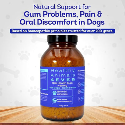 HA4E - Dog Oral Health Supplement - Relieves Inflammation, Soothes Pain & Fights Gum Disease - Natural, Non-GMO, Organic, Gluten-Free & Chemical-Free - Tablets, Kennel Size (Extra Large)