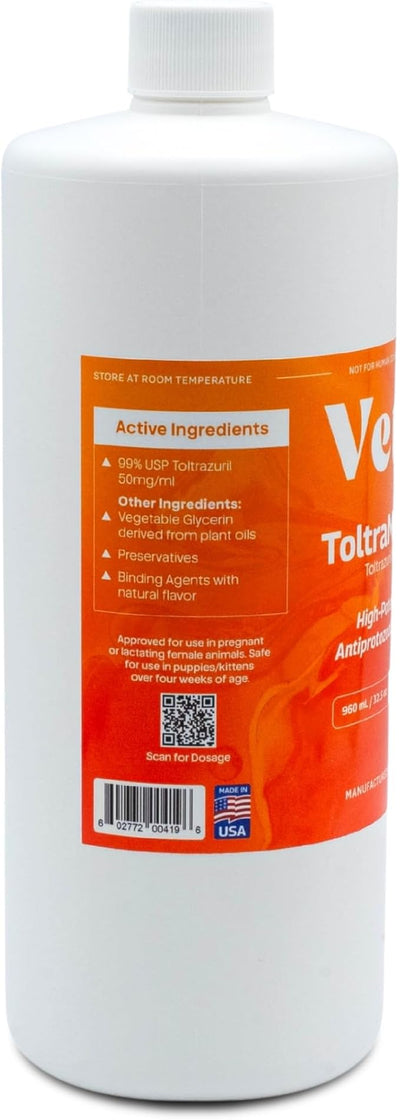 Toltrazuril 5.0% for Horses, Dogs, Cats, 960mL/32.4Ounce, for Non-Food Chain Animals, Alfalfa