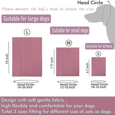 Quiet Ears Covers for Dogs 3pcs,Dog Snoods Ear Covers for Noise,Grooming and Force Drying Miracle Tool for Anxiety Relief & Calming Dogs(Grey+Pink+Purple) (Large)