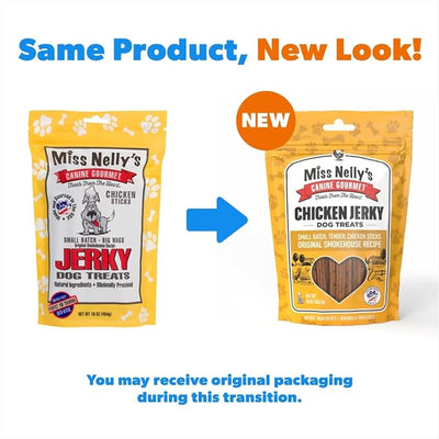 Miss Nelly's - Chicken Jerky Dog Treats - Soft Sticks - USA Made and Sourced - Original Smoke House Recipe - Small Batch Chicken Jerky for Dogs - Minimally Processed - 16 oz. Bag