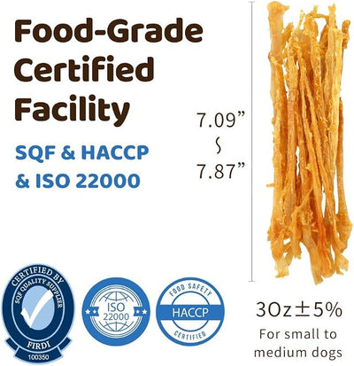 iPaw Turkey Tendons for Dogs 3 Packs, SQF Certified Human Grade Dog Treat, Single Protein, Hypoallergenic, Rawhide Alternative Dog Treats, Strip (Large)
