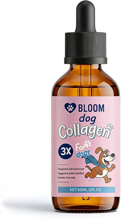 Bloom Collagen for Dogs, Bloom Triple Collagen for Dogs, Gentle Formula, Supports Skin and Coat, Joint Comfort, 60ml (1pc)