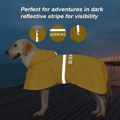 Pet Large Dog Raincoat Apparel Poncho Waterproof for Medium Large Sized for Dog Raincoat Clothes (Yellow, 5XL)