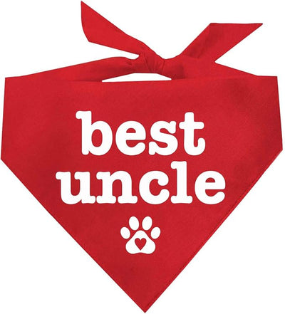 Best Uncle Father's Day, Valentine's Day, Birthday Dog Bandana (Red, OS 588)