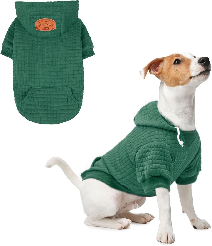 BEAUTYZOO Dog Hoodie for Small Medium Large Dogs, Winter Fall Warm Dog Clothes for Puppy S M Sized Dogs Girl Boy, Dog Sweater Shirt Hoodies with Pocket Bulldog Pitbull Cat Clothing Coat