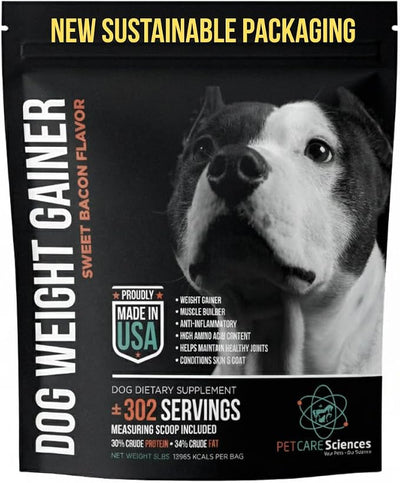 (5 Pounds) - 302 Servings of Dog Weight Gainer - Weight Gain Supplements for Dogs - Canine and Dog Muscle Builder - Made in The USA