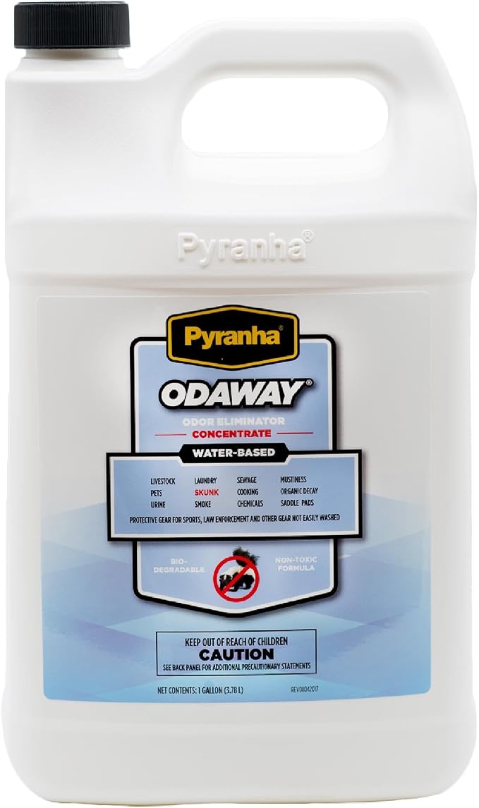 Pyranha Odaway Ready-to-Use Odor Eliminator Spray – Broad Spectrum Scent Neutralizer for Home, Kennel, Car, Bathroom & Gear, Concentrate Gallon