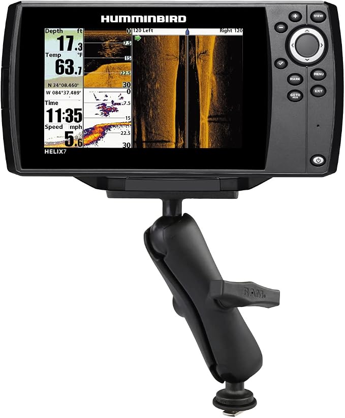 RAM Mounts Track Ball Marine Electronics Mount with B Size 1" Ball, Adjustable Track Mount for Fish Finders & GPS, 2" x 4" Plate RAM-202-24-354-TRA1U