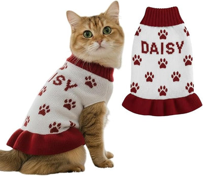 Personalized Dog Sweater Dress, Customized Pet Clothes Warm Winter Outfit for Dogs, Bright Puppy Sweatshirt, Pet Birthday Outfit, Gifts Dog and Cat Lovers #2