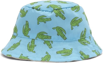 THE WORTHY DOG Alligators Bucket Hat for Dogs – Lightweight Pet Sun Hat with Adjustable Chin Strap, Soft Brim & Bright Colors - Blue, Small
