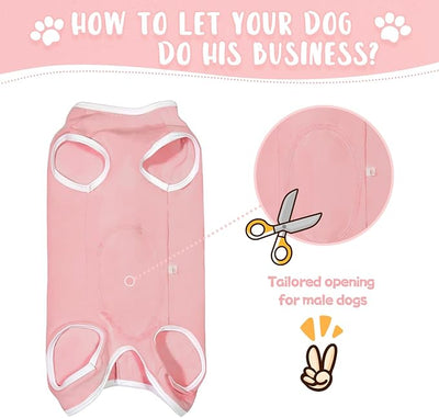 Dog's Recovery Suit Post Surgery Shirt for Puppy, Small Dog Surgical Recovery Suit for Female Male Dogs, Dog Onesie Protect Surgical Wound(Pink-XL)