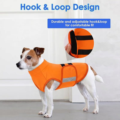 MIGOHI Dog Anxiety Relief Coat,Comfort Anxiety Vest for Dogs,Adjustable Dog Anxiety Calming Wrap for Fireworks,Thunderstorms,Travel,Separation,Anxiety Jacket for Small Dogs,S,Orange