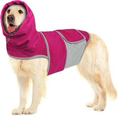 Dog Anxiety Shirt with Hood, Thunder Vest Noise-Reducing, Skin-Friendly Relief Calming Jacket for Storm, Separation, Festive Fireworks, Vet Visits, XXL, Bright Red