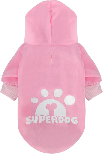 Dog Hoodie with Leash Hole, Pet Clothes Puppy Sweatshirt Dog Pullover Stylish Cat Apparel for Small Medium Dogs and Cats (Pink, Large)