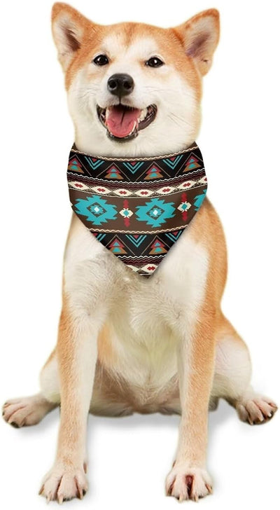 KEIAHUAN African Tribal Aztec Dog Bandanas Holiday Triangle Dog Kerchief Bandana Adjustable Pet Bibs Adjustable Reversible Pet Costume Accessories for Small Medium Large Dogs