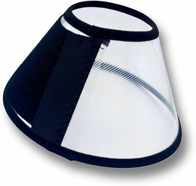 Pet Cone Collar Dog Cat Soft Plastic Recovery Collar Adjustable Comfortable Wounds Protection Small Medium Size Elizabeth Collar (Transparent, Small)
