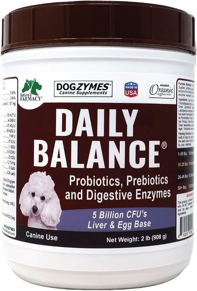 Dogzymes Probiotic Daily Balance - Supplies Nutritional Support and Live microorganisms for intestinal Well-Being as Well as enzymes for Proper Digestion. Liver and Egg Base. (2 Pound)