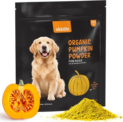 Organic Pumpkin for Dogs & Cats (8.82 oz) - Pumpkin Powder Including Seed & Apple - Supports Stool & Gut Health - Use on Food as Dog Fiber Supplement or Mix with Water for Puree