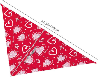 Valentine's Day Love Arrow Red Dog Bandana Scarf Triangle Bibs Pet Accessories Cat Kerchief