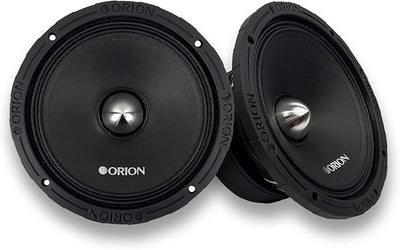 Orion XTR XTX852 High Efficiency 8” Mid-Range Bullet Loudspeakers, 1600W Max Power, 400W RMS, 2 Ohm, 2” Voice Coil - Pro Car Audio Stereo, Midrange Speakers (Pair)