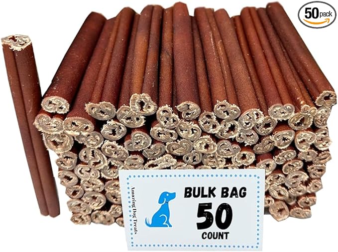 Amazing Dog Treats 6 Inch Collagen Stick - (50 Count)- Collagen Sticks for Dogs - No Hide Dog Bones