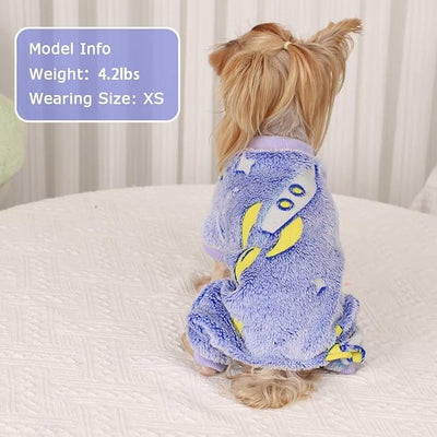 Sebaoyu Dog Pajamas for Small Dogs, Glow in Dark Tie Dye Unicorn Sweater, Super Soft Velvet Material Chihuahua Yorkie Tiny Clothes Outfits(XX-Small,Rocket)
