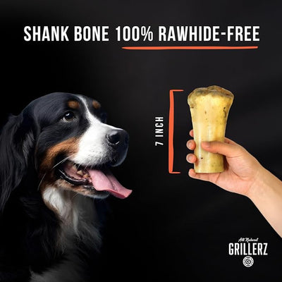 Grillerz Small Beef Shank Bone, 1 Count, Beef Bones for Dogs, Rawhide Free, Dog Chew for Healthy Teeth & Gums, High Protein, Easy to Digest, Long Lasting, Natural Treats for All Breeds