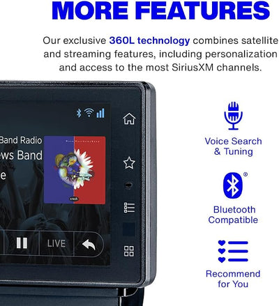 SIRIUSXM SXWB1V1 SiriusXM Tour Dock & Play Radio with 360L, PowerConnect Vehicle Dock, and Bluetooth