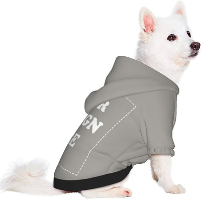 Personalized Chihuahua Dog Hoodie, Custom Pet Warm Sweatshirt Costume with Name Number Photo, Customize ID Clothes for Pupppy Kitten Dogs Cats, Grey, M
