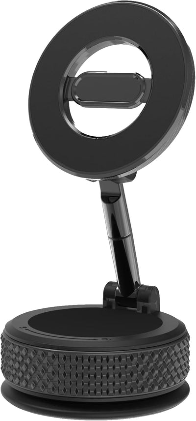 360° Rotating Vacuum Magnetic Car Phone Holder – Strong Suction Cup Windshield & Window Mount for iPhone & All Phones – Hands-Free Driving Navigation Bracket Includes Magnetic Ring