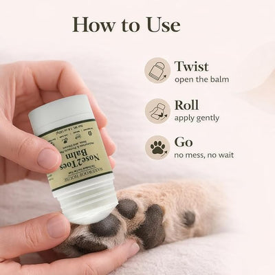Dog Paw & Nose Balm Stick – Lick Safe Moisturizer for Dry Cracked Paws, Nose & Elbows | For Dogs & Cats | Hot Pavement, Snow, Ice & Road Salt | Beeswax, Coconut Oil & Oat Extract | 1.4 oz