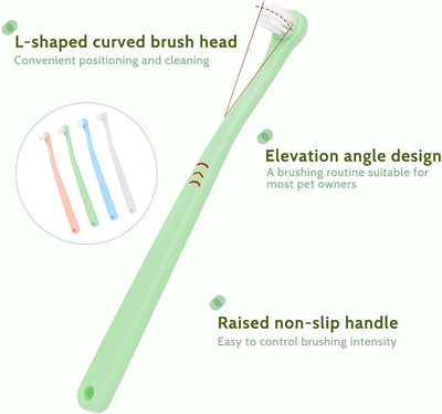 4 Pack Small Dog Toothbrush Pet Toothbrush Cat Tooth Brush Puppy Toothbrush Mini Head Soft Tooth Brush Deep Clean Kit for Puppy,Kitten,Small Dog & Cat,Portable Travel Friendly and Easy to Use