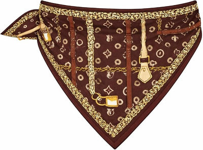 Luxury Dog Bandana Scarf for Small & Medium Dogs – Designer-Inspired Pet Neck Scarf, Soft Fabric Stylish Dog Accessory, Fashionable Puppy Bandana for Everyday Wear & Gifting (Small, Chewy Pawtton)