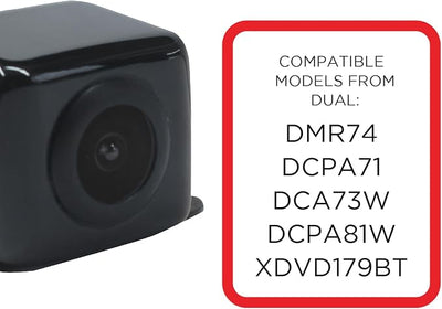 Dual Electronics XCAM150 HD Backup Camera for Car Truck & SUV Night Vision | IP67 waterproof rating, wide viewing angle, parking guide lines, LED day & night visibility, universal fit, easy install