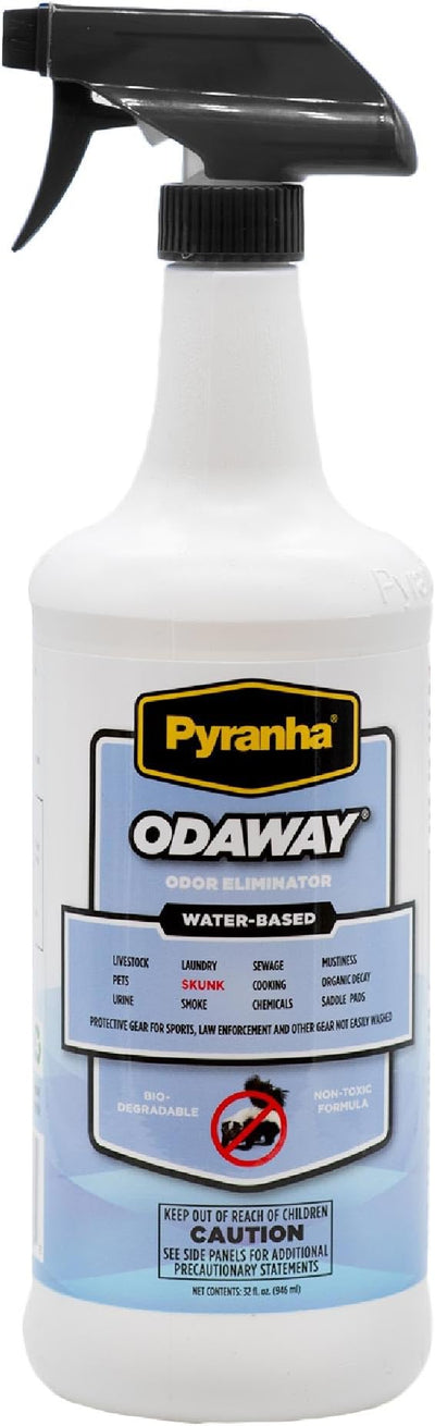 Pyranha Odaway Ready-to-Use Odor Eliminator Spray – Broad Spectrum Scent Neutralizer for Home, Kennel, Car, Bathroom & Gear, Quart