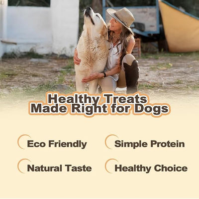 VITADAY Buffalo Dog Treats W Shaped 8oz, Natural Low-Fat Chews for Training & Rewards, Limited Ingredient, Dogs & Puppies