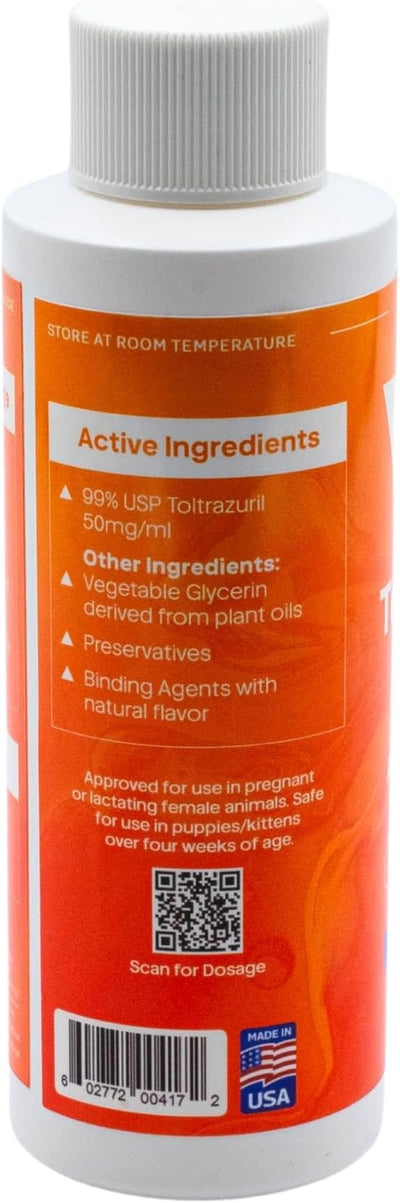 Toltrazuril 5.0% for Horses, Dogs, Cats, 120mL/4 Ounce, for Non-Food Chain Animals, Chicken