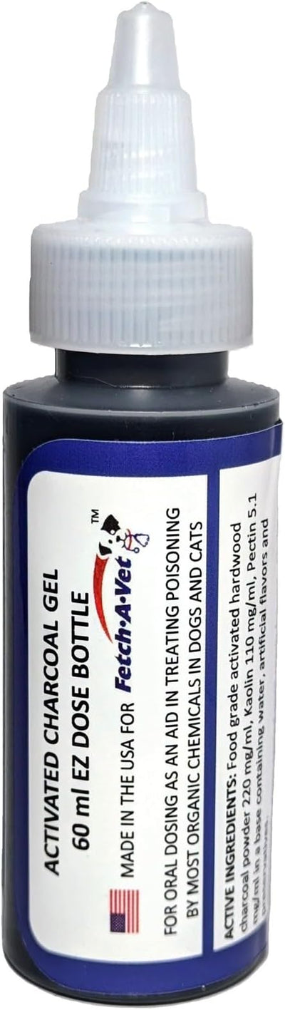 Activated Charcoal Gel 60ml EZ Dose Bottle (1-Pack) Pet Emergency First Aid Poison Antidote Treatment