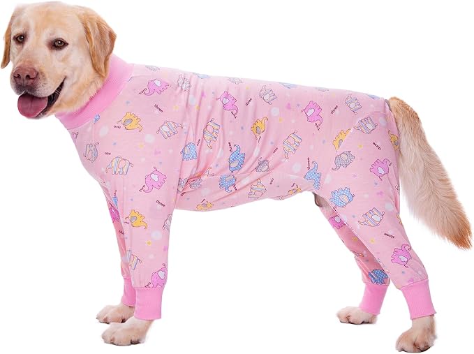 Dog Recovery Suit After Surgery Female Male, Medium Large Dog Neuter Shirt Cone Alternatives Prevent Licking Surgical Onesies (Elephant, 6XL)