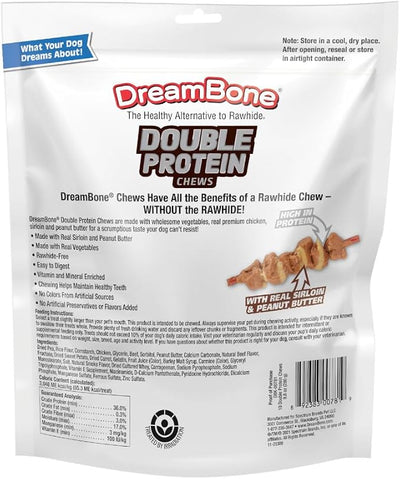 Dreambone Double Protein Chews Made with Real Chicken, Sirloin and Peanut Butter, 10 Count, Rawhide-Free Chews for Dogs, 9.80 Ounce (Pack of 1)
