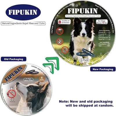 Flea and Tick Collar for Large Dogs, 2‑Pack | Double Protection for Multi‑Dog Homes, 8‑Month Waterproof Design | Natural Essential Oils, No Harsh Chemicals