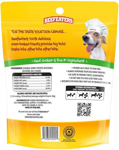 Beefeaters Dog Treats - Sweet Potato Wrapped with Chicken 28oz | Dog Food No Corn/Wheat/Soy/Gluten | Low Fat, Grain-Free, Perfect for Training & Rewards | Dog Training Treats for All Dog Sizes
